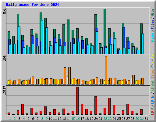 Daily usage for June 2024